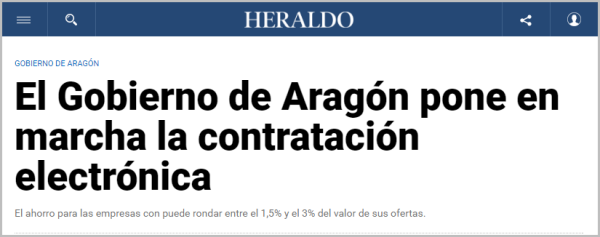 Aragon-El Gobierno de Aragón pone en marcha la contratación electrónica