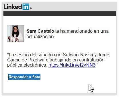 Linkedin-Sara Castelo te ha mencionado en una actualización